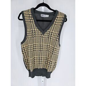 VTG Ellen B. Houndstooth Acrylic Blend V-Neck Pullover Sweater Vest Size 38